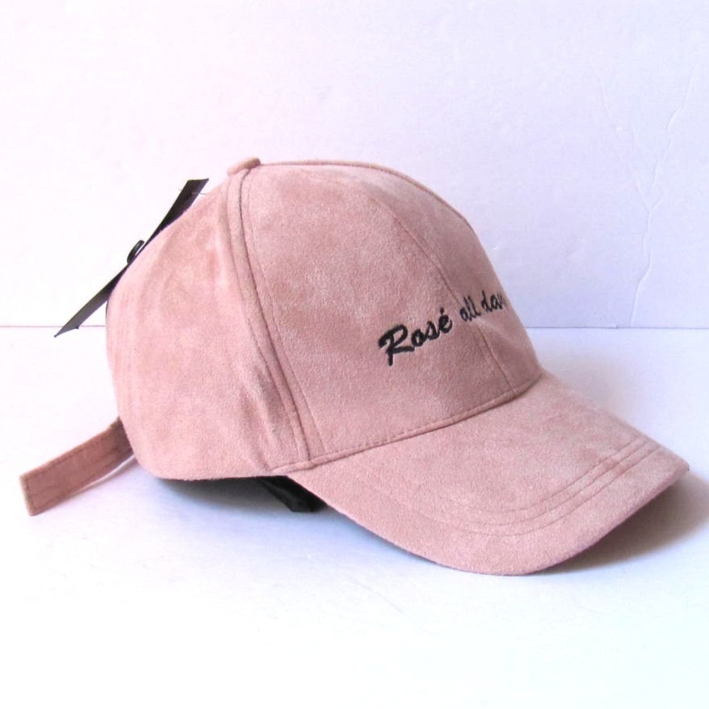 Steve Madden Pink Velour Adjustable Baseball Cap - Picture 4 of 5